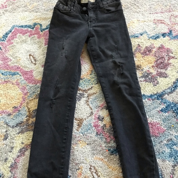 Girls black distressed Zara jeans - Picture 1 of 2